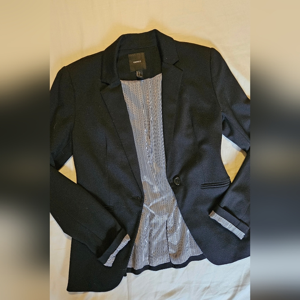 Black Forever21 Blazer with Striped Lining